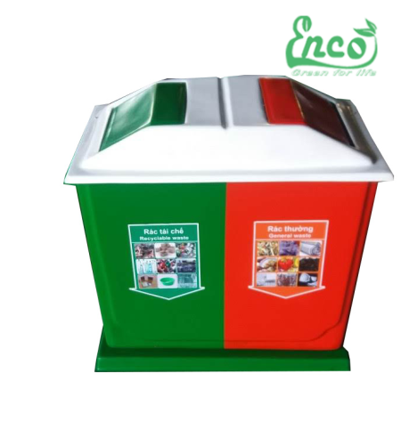 Thùng rác composite hai ngăn 