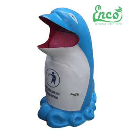 Thùng rác composite cá heo 03