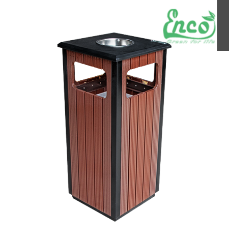 Thùng rác giả gỗ ngoài trời hình vuông